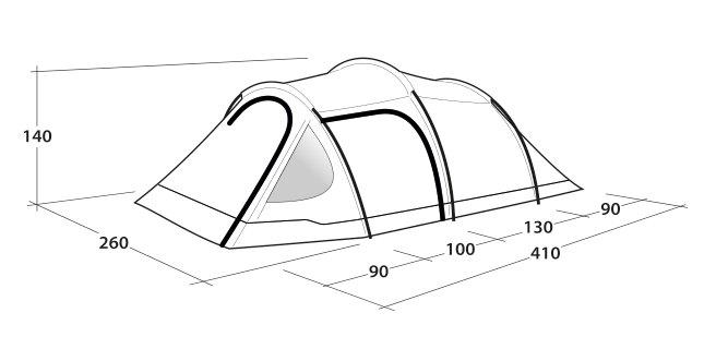 Outwell Earth 4 Tent Dimensions