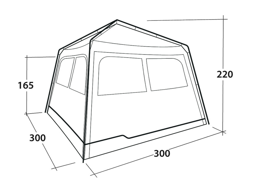 Outwell Fastlane 300 Shelter Measurements