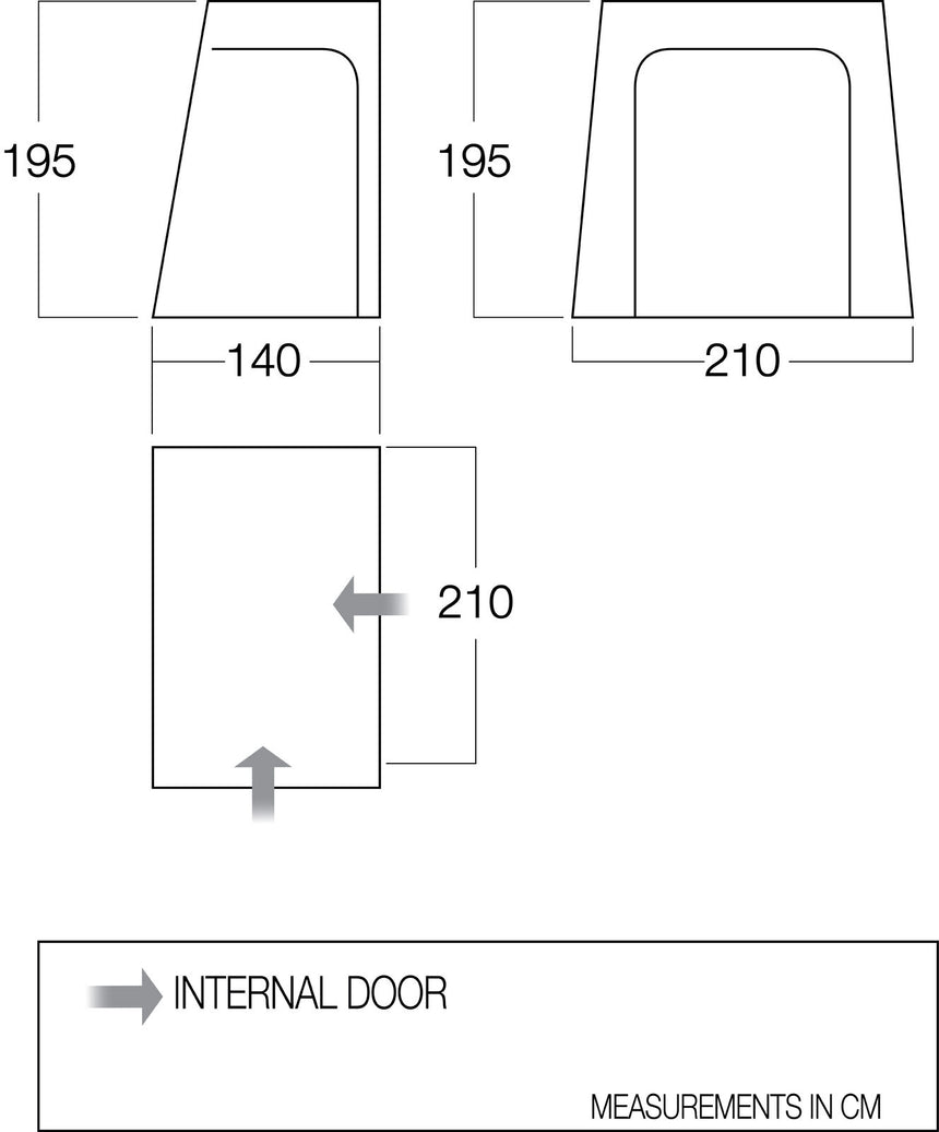 Vango DriveAway Awning Bedroom - BR001Floor Plan