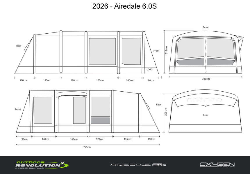 Outdoor Revolution Airedale 6s Air Tent With Free Footprint