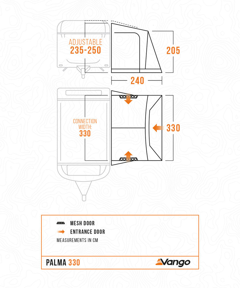 Vango Palma Poled 330 Caravan Awning