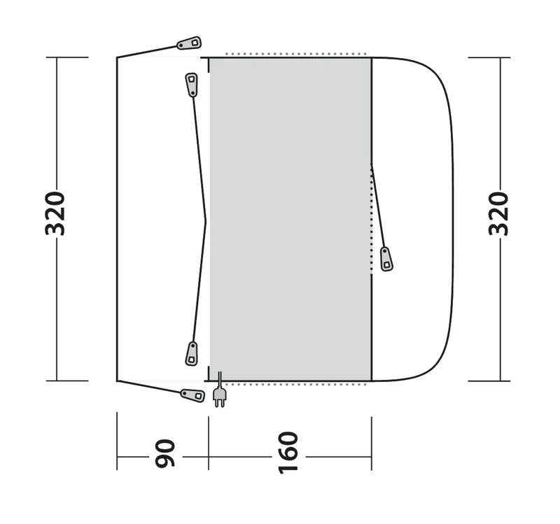 Outwell Fresno Drive Away Awning 2025