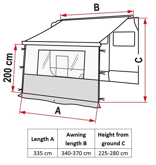 Fiamma Blocker Pro 350 dimensions