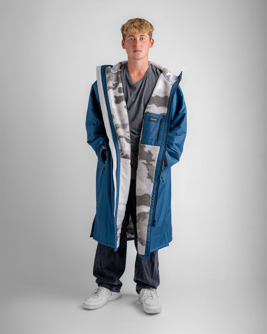 Dryrobe Advance Long Sleeve Deep Sea Blue Camo Advance Changing Robe