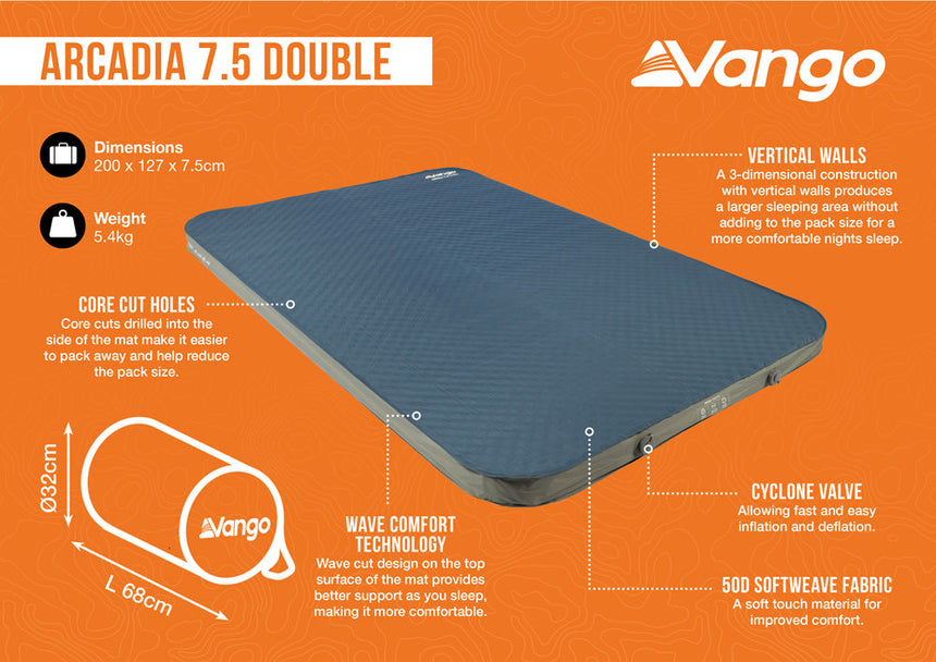 Vango Arcadia 7.5 Double Self Inflating Mat