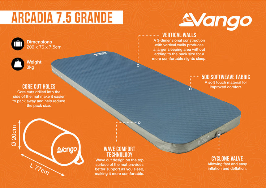 Vango Arcadia 7.5 Grande Self Inflating Mat
