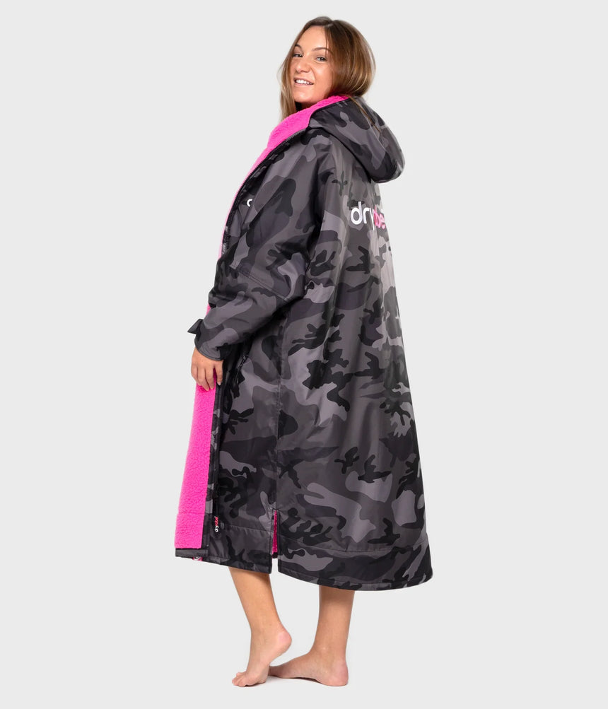 Dryrobe Advance Long Sleeve Black Camouflage Pink - RECYCLED
