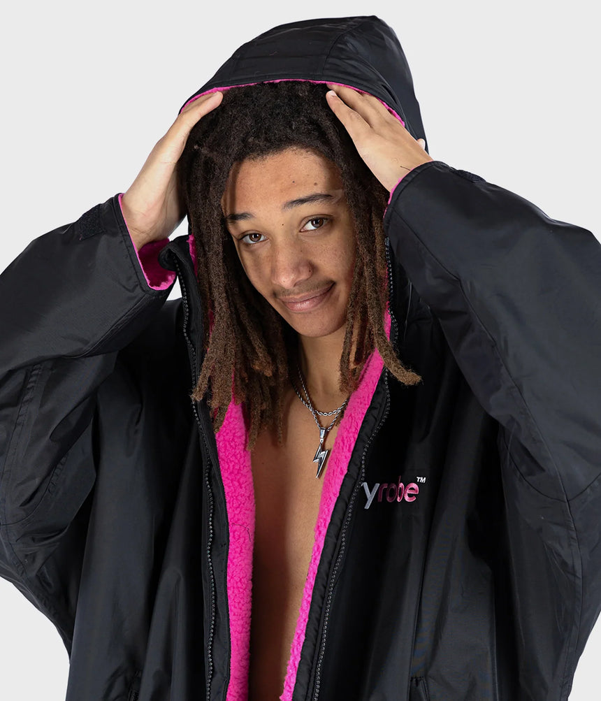 Dryrobe Advance Long Sleeve BLACK PINK - RECYCLED
