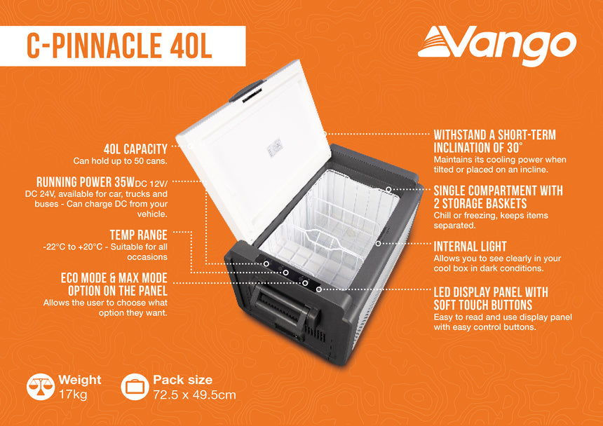 Vango C-Pinnacle 40L Compressor Cool Box