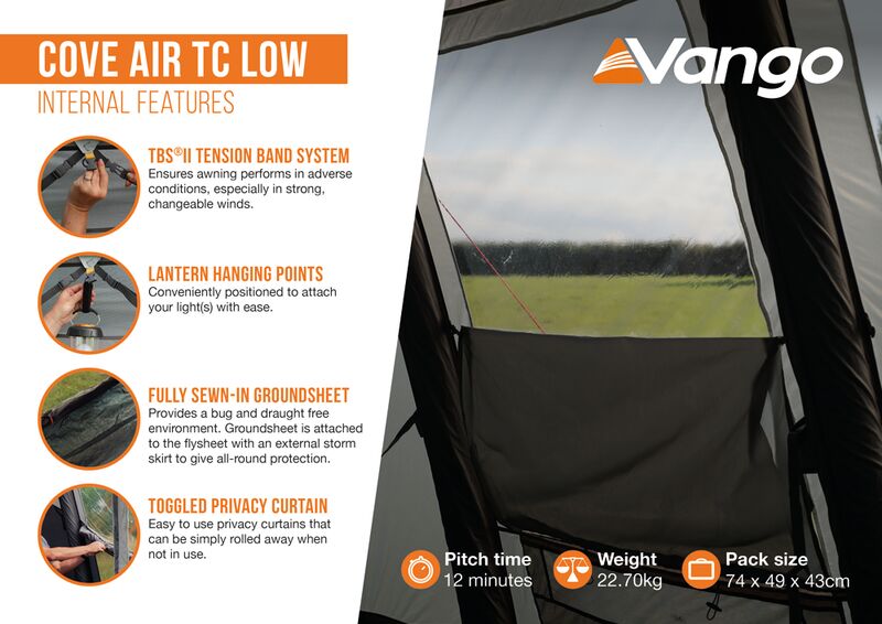 Vango Cove Low Air TC Drive Away Awning