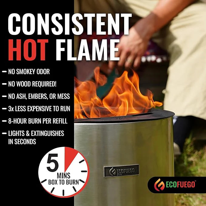 EcoFuego El Campo Fire Pit - Matte Black