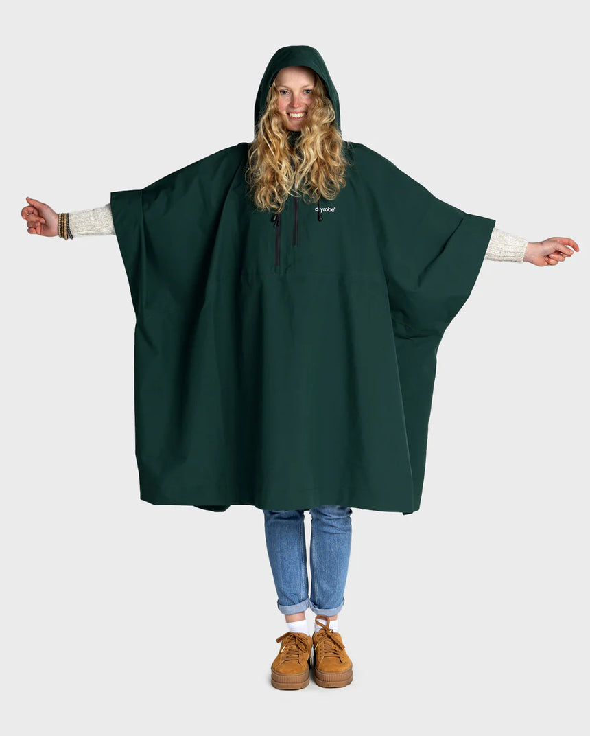 Dryrobe One Size Rainproof Poncho - Dark Green