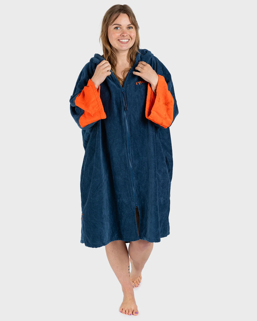 Dryrobe Full-Zip Organic Towel Robe - Deep Sea Blue