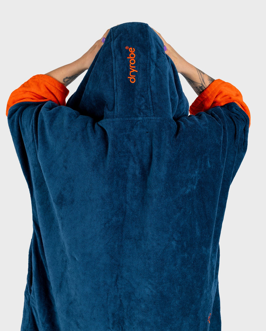 Dryrobe Full-Zip Organic Towel Robe - Deep Sea Blue