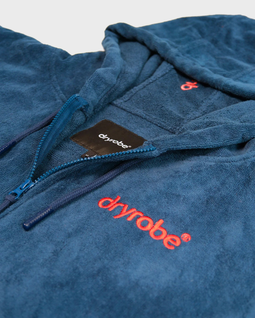 Dryrobe Full-Zip Organic Towel Robe - Deep Sea Blue