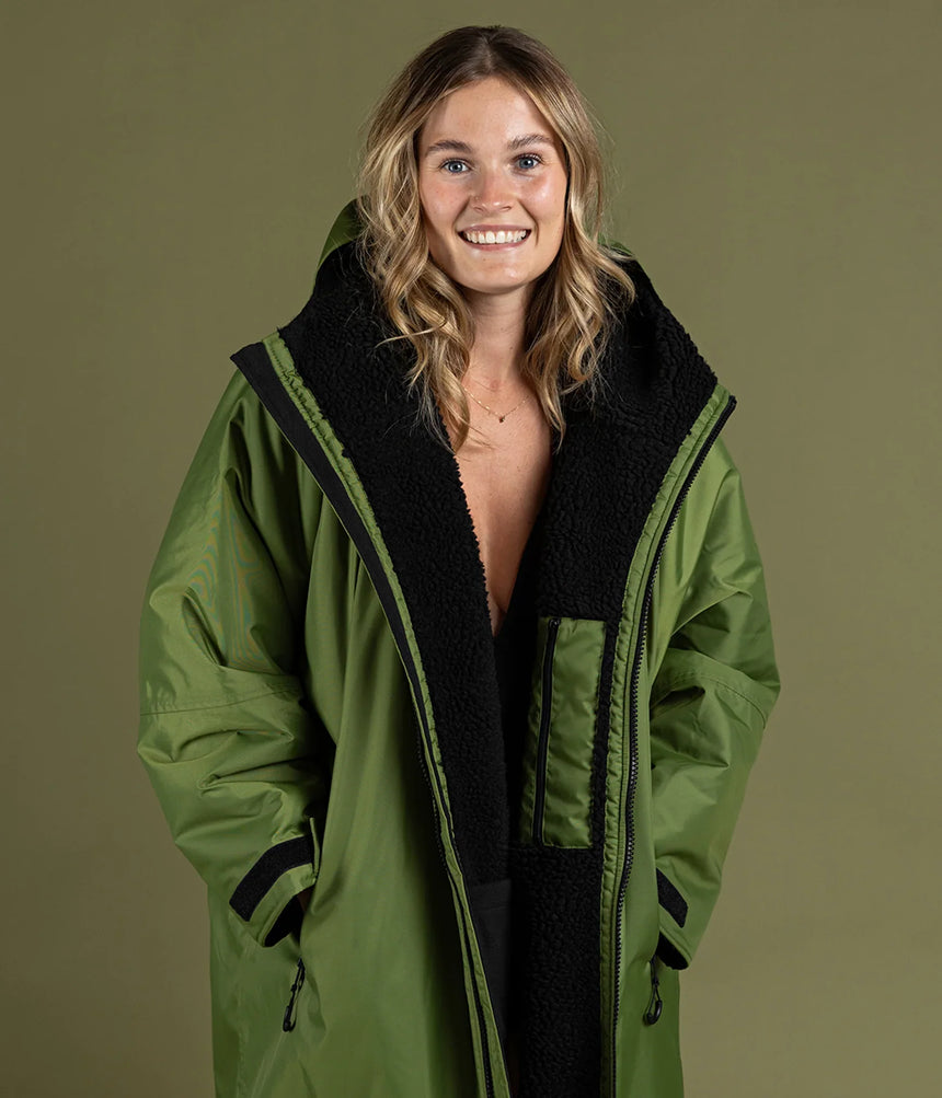 Dryrobe Advance Long Sleeve FOREST GREEN BLACK - RECYCLED