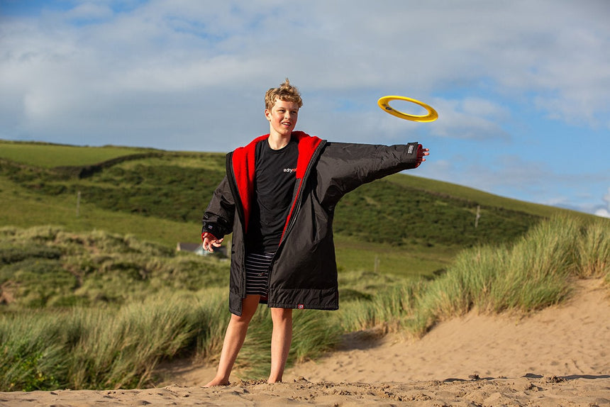 Dryrobe Advance Kids Long Sleeve BLACK BLUE - RECYCLED