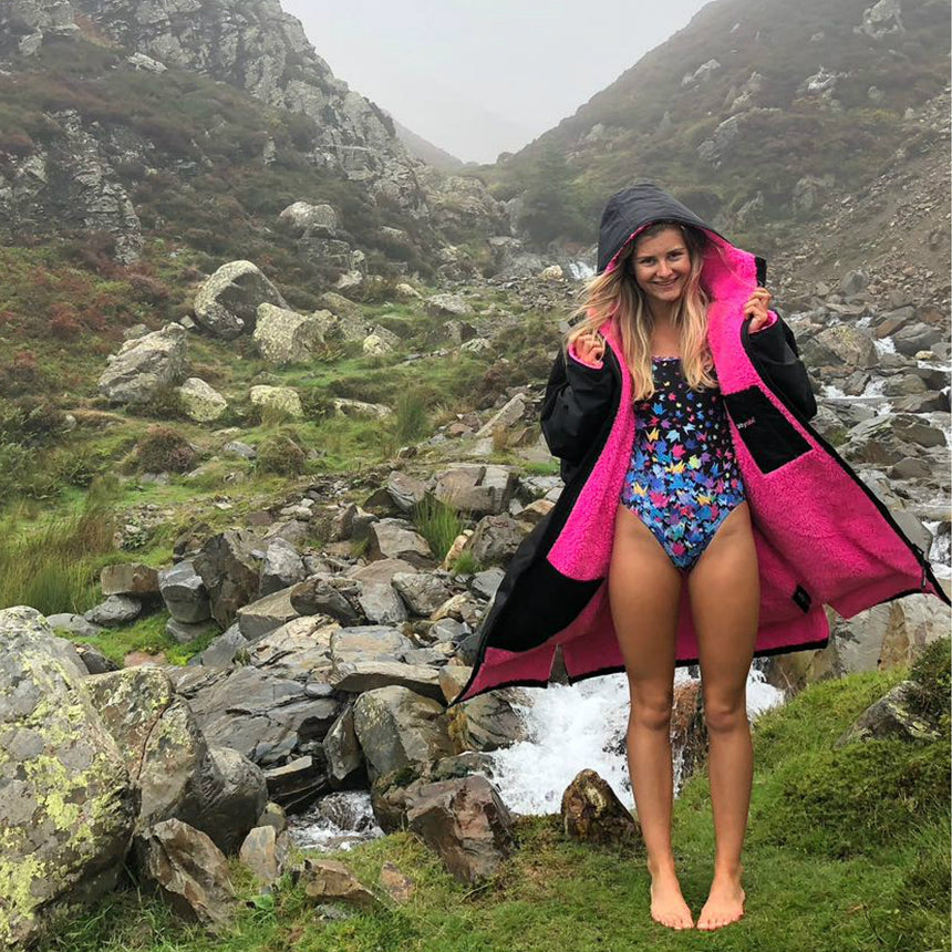 Dryrobe Advance Long Sleeve BLACK PINK - RECYCLED