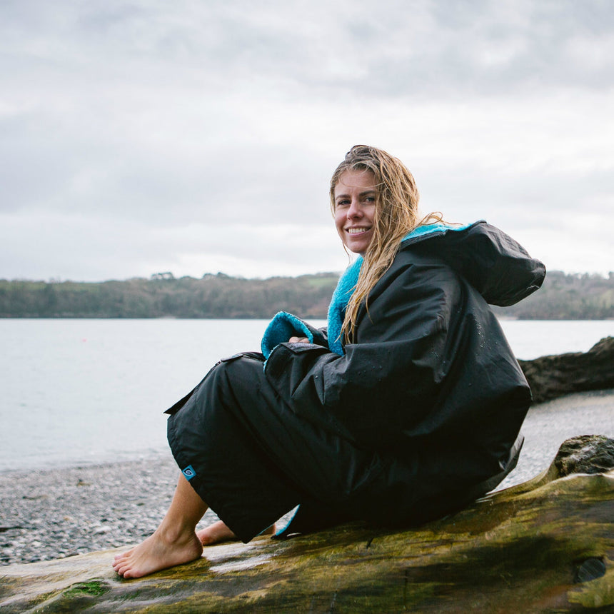 Dryrobe Advance Long Sleeve BLACK BLUE - RECYCLED