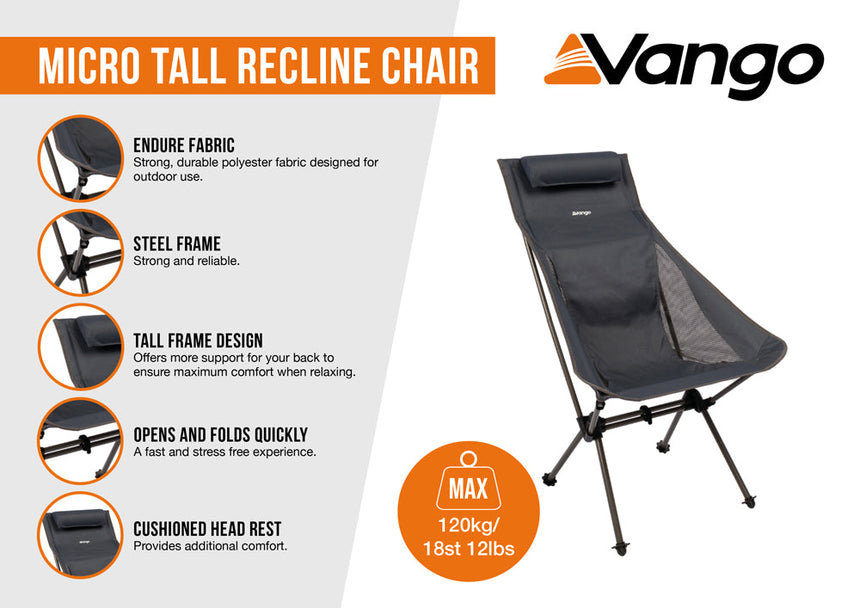 Vango Micro Tall Recline Chair Inda Ink