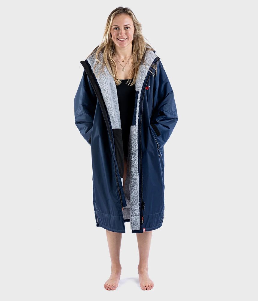 Dryrobe Advance Long Sleeve Navy Blue Grey - RECYCLED