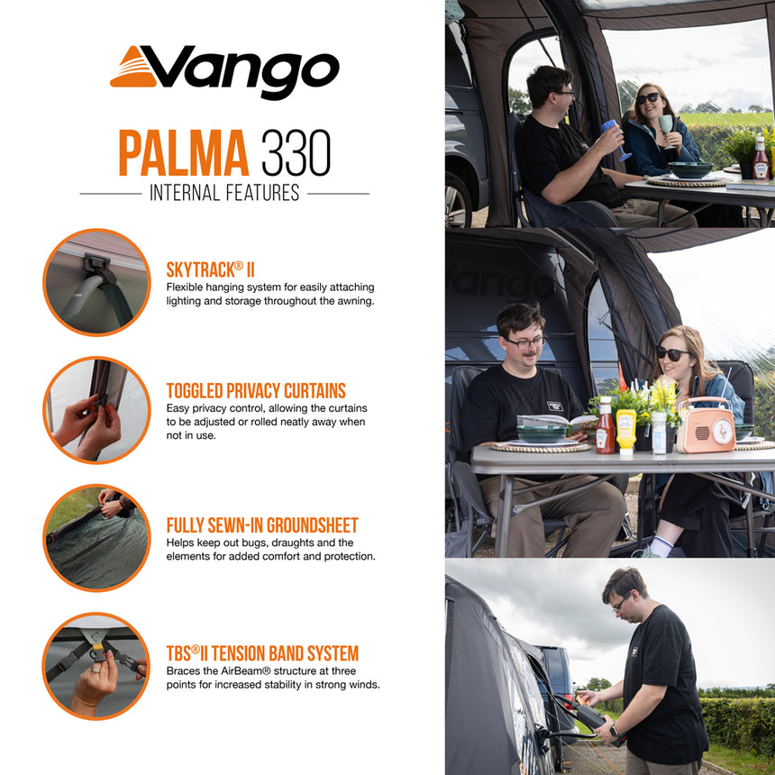 Vango Palma Poled 330 Caravan Awning