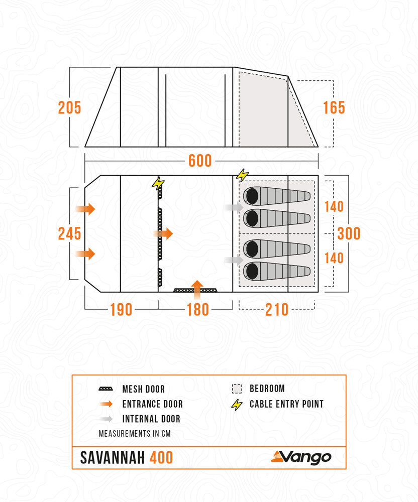 Vango Savannah 400 Tent Package with Footprint 2025