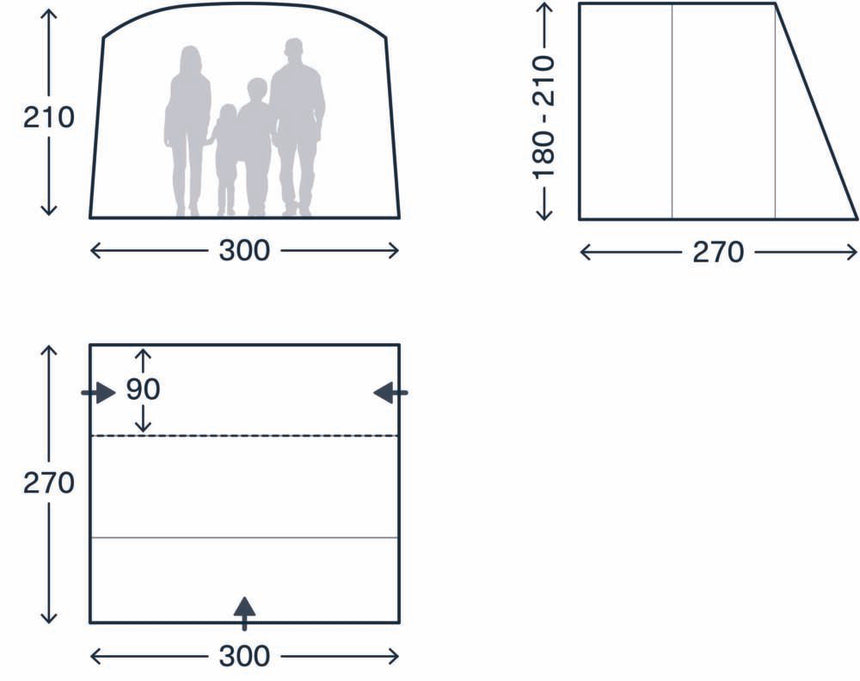 Kampa Waypoint Poled Low Driveaway Awning - 2026