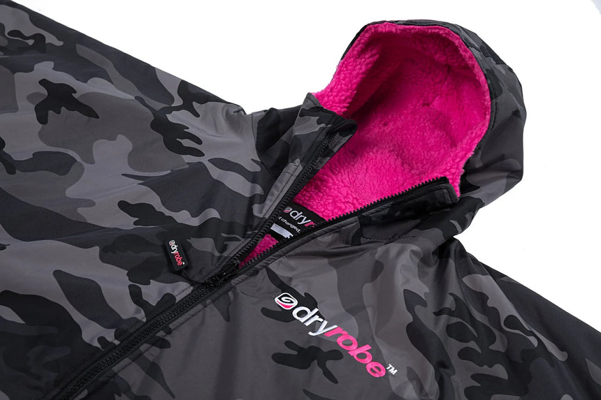 Dryrobe Advance Long Sleeve Black Camouflage Pink - RECYCLED