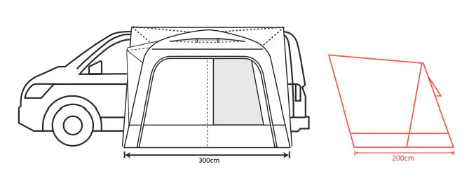 Outdoor Revolution Cayman Air High 255cm - 305cm Drive Away Awning 2025 Model