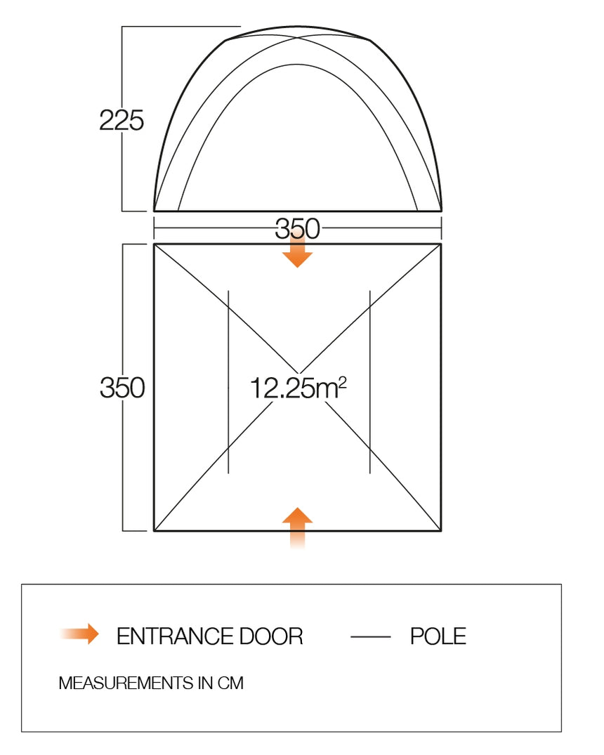 Vango Danu Hub Dimensions