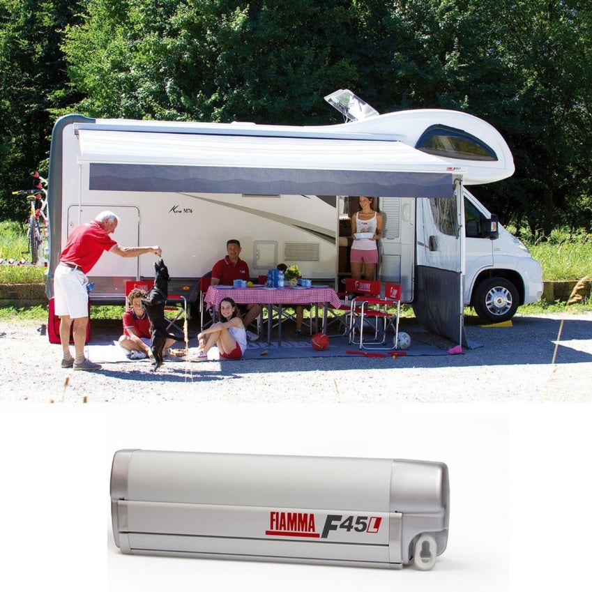 Fiamma F45L Awning in a Titanium Case