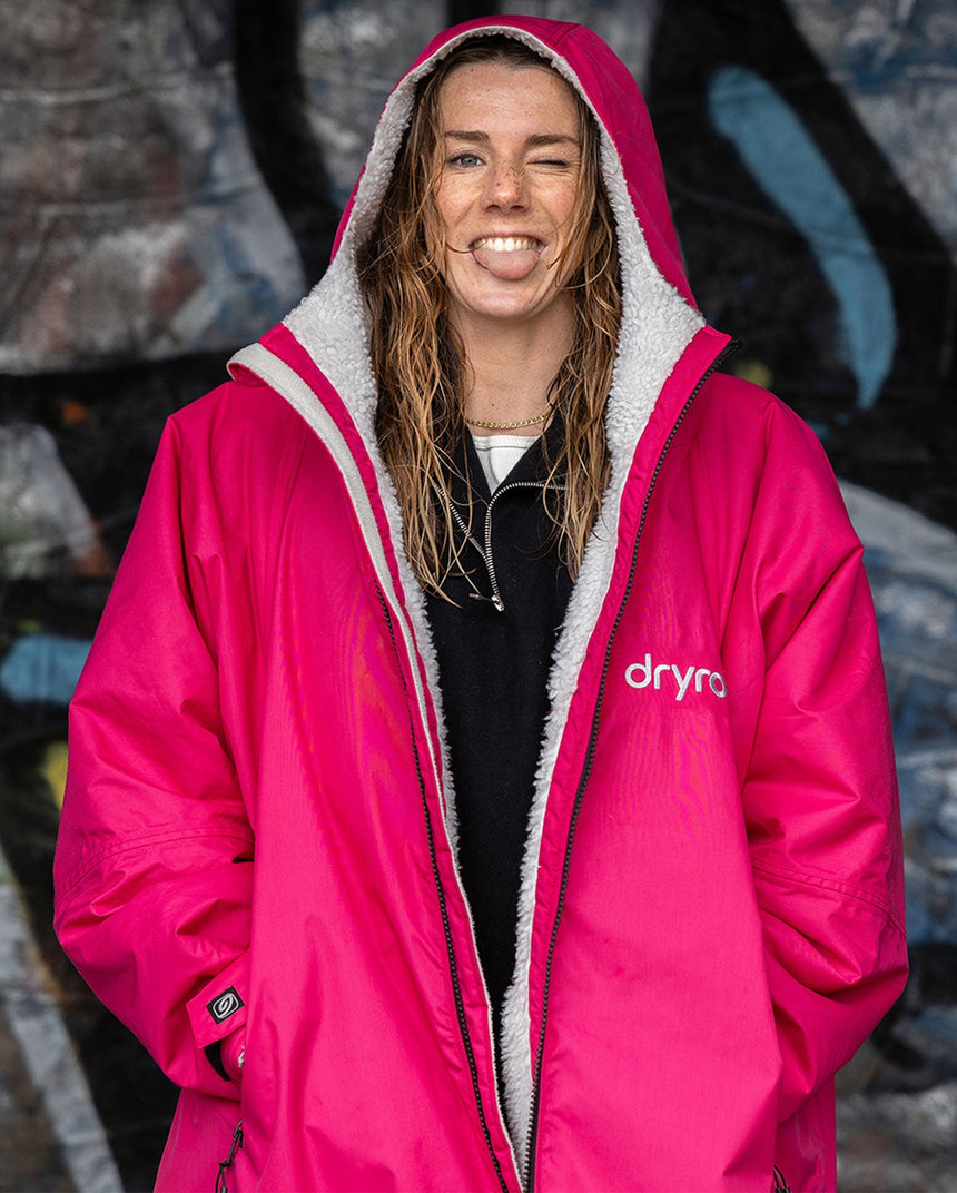 Dryrobe Advance Long Sleeve Hot Pink / Grey