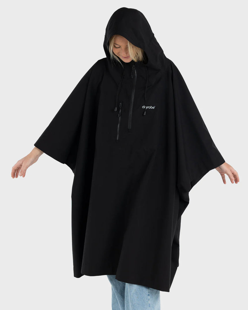 Dryrobe One Size Rainproof Poncho - Blaxk
