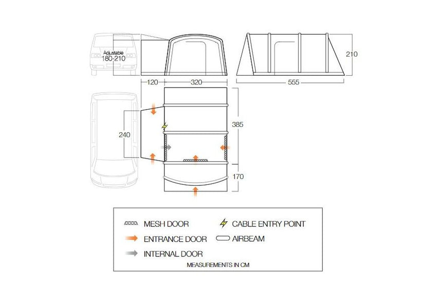 Vango Galli Pro Air Low Drive Away Awning