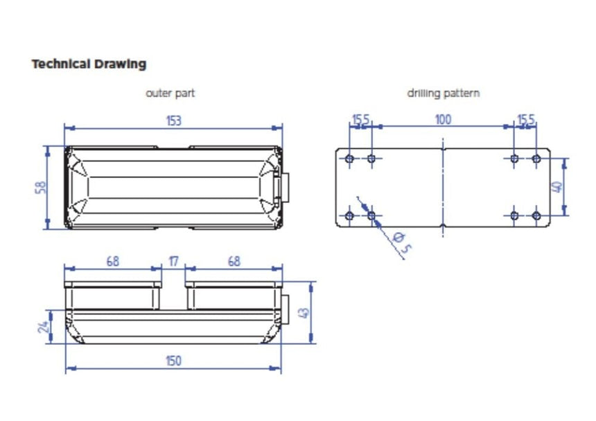 Milenco Slide Van Door Locks - Black