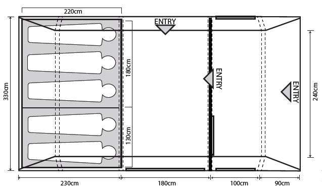 Outdoor Revolution Camp Star 500XL DT Poled Bundle