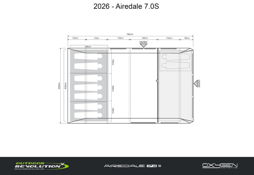 Outdoor Revolution Airedale 7.0S Air Tent - With Footprint