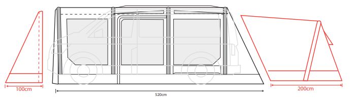 Outdoor Revolution Movelite T4E Low Drive Away Awning