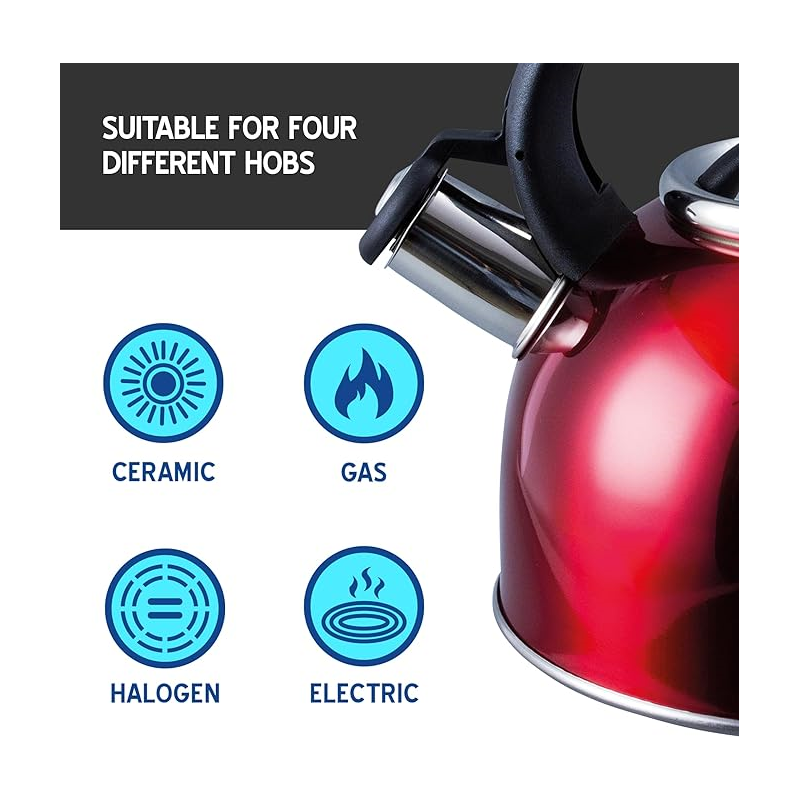 Liberty 2.5L Whistling Kettle - Red