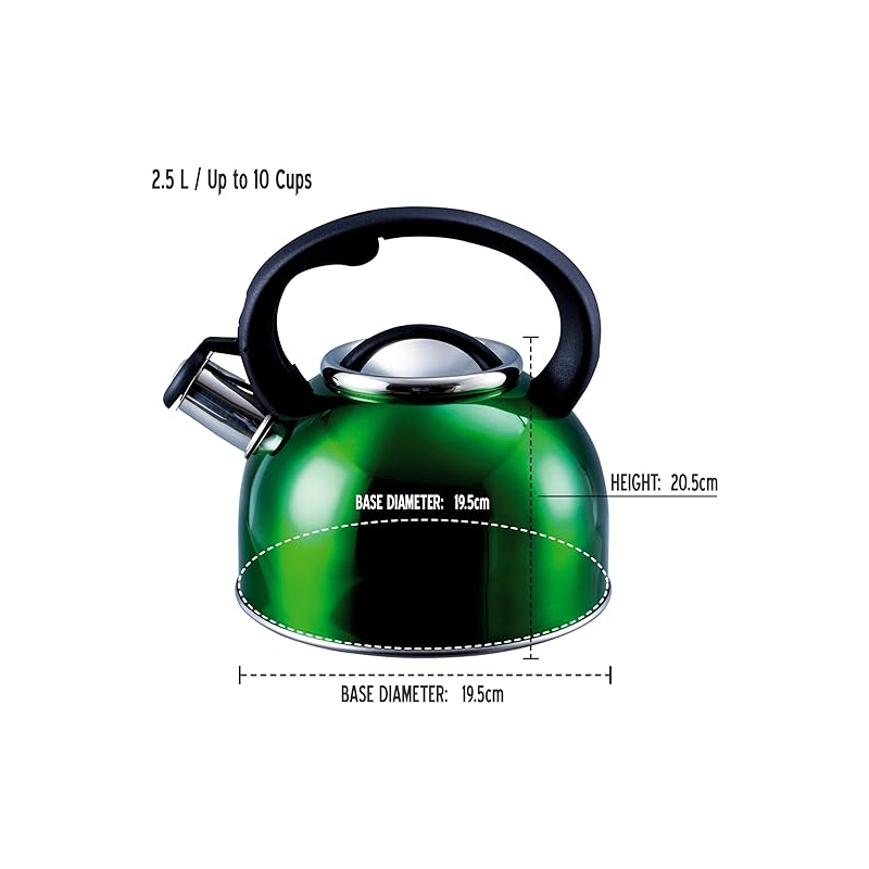 Liberty 2.5L Whistling Kettle - Green