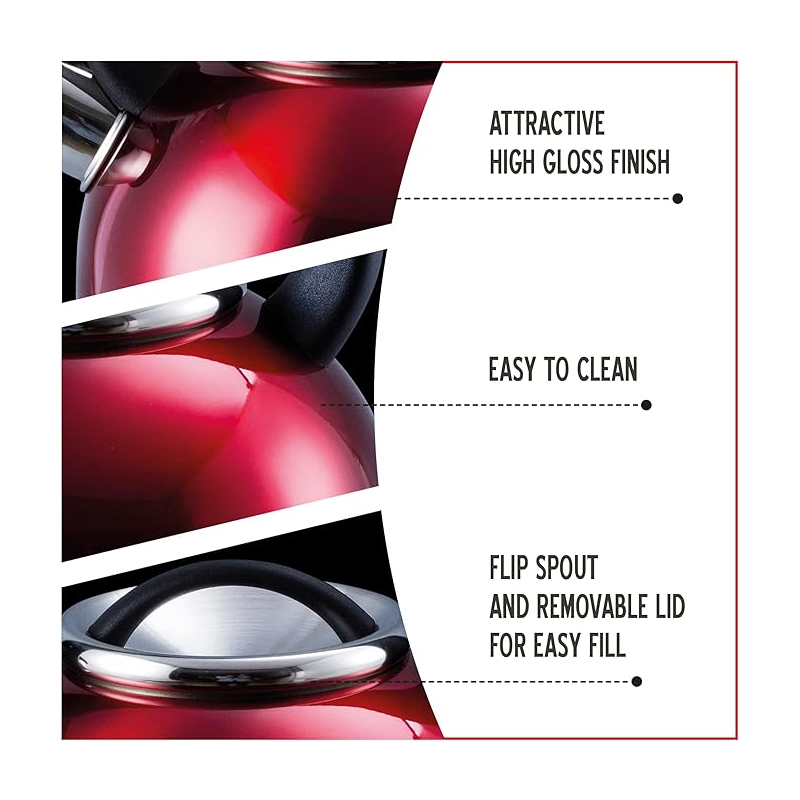 Liberty 2.5L Whistling Kettle - Red