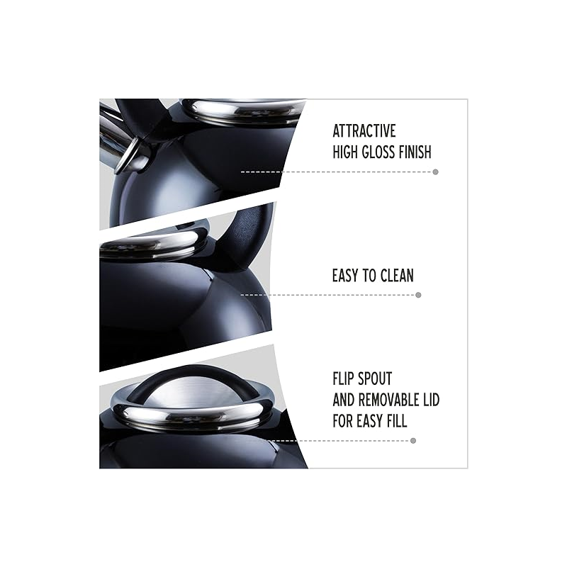 Liberty 2.5L Whistling Kettle - Black