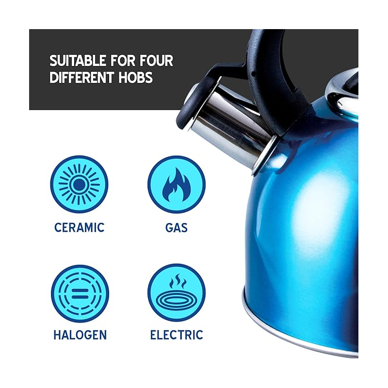 Liberty 2.5L Whistling Kettle - Blue