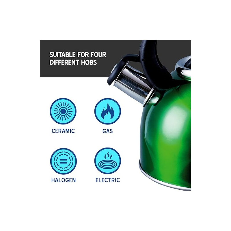 Liberty 2.5L Whistling Kettle - Green