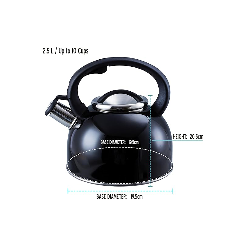 Liberty 2.5L Whistling Kettle - Black