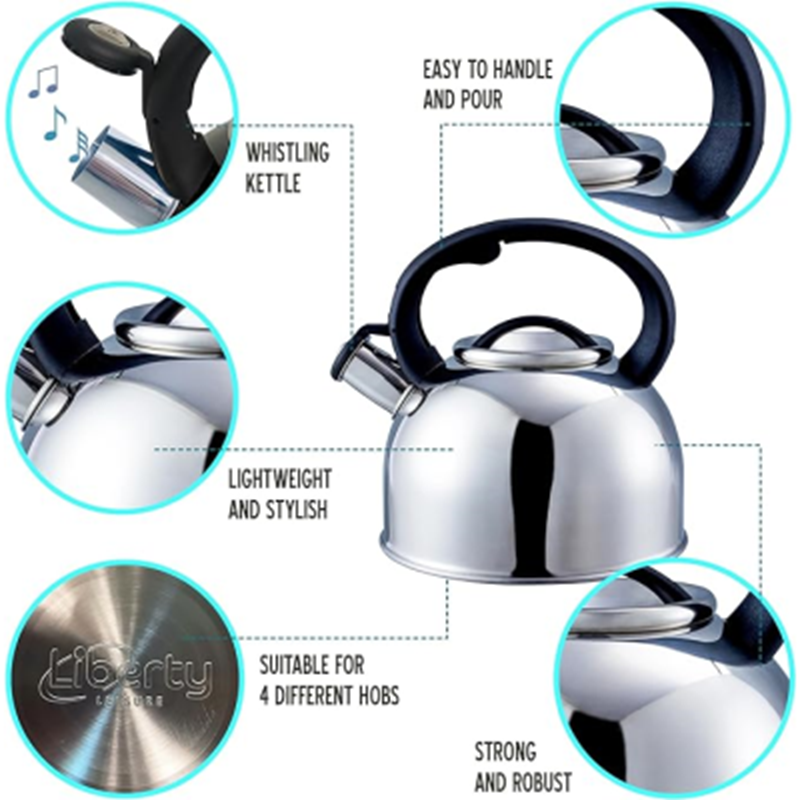 Liberty 2.5L Whistling Kettle - Silver