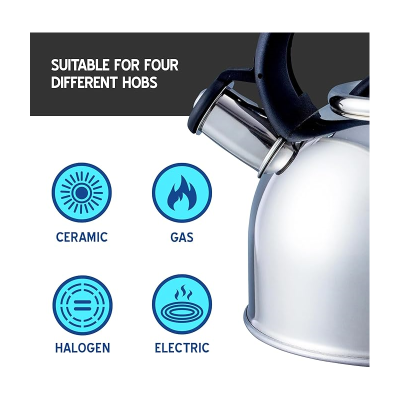 Liberty 2.5L Whistling Kettle - Silver