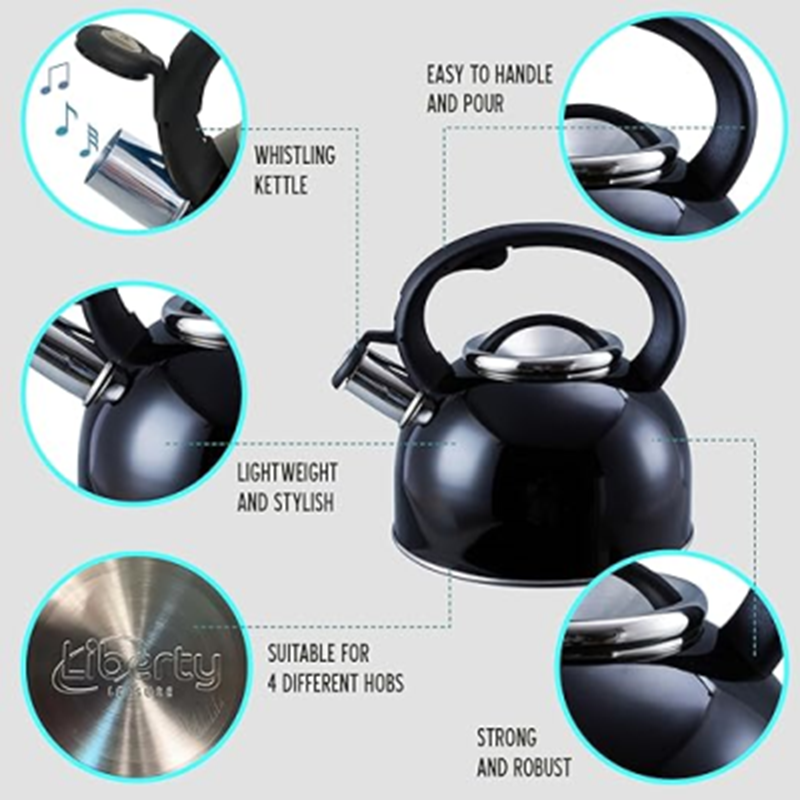 Liberty 2.5L Whistling Kettle - Black