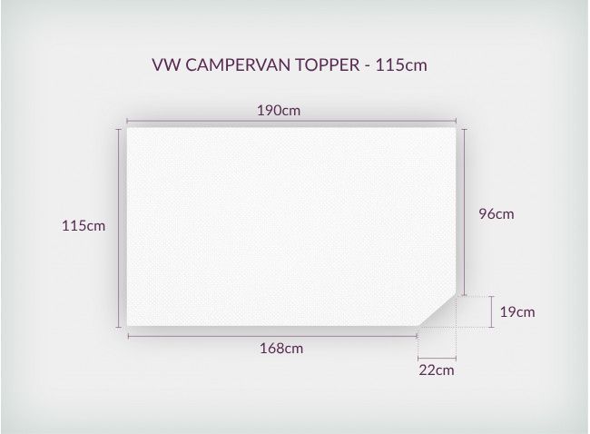 Duvalay VW 190 x 115 x 5cm CAMPERVAN Gold COMFORT TOPPER